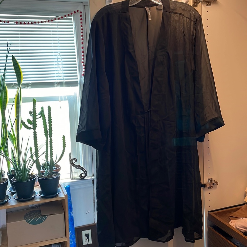 Torrid size 1/2 black sheer swim cover up tie closure